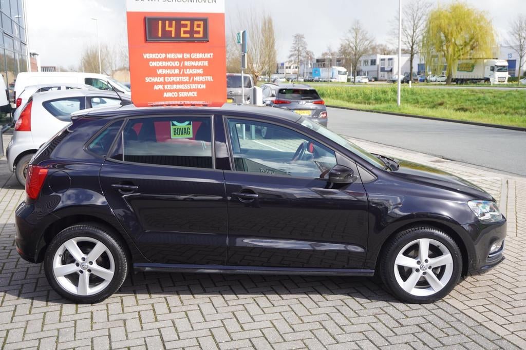 Volkswagen Polo 1.2 TSI Highline / Camera / Clima / Cruise c, Stof, 4 cilinders, Zwart, Origineel Nederlands