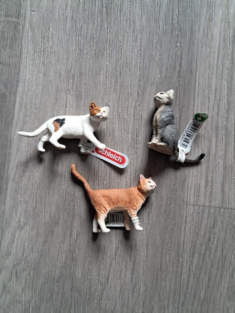 Schleich Poezen - Set van 3 realistische kattenfiguren, Ophalen of Verzenden, Nieuw, Jongen of Meisje