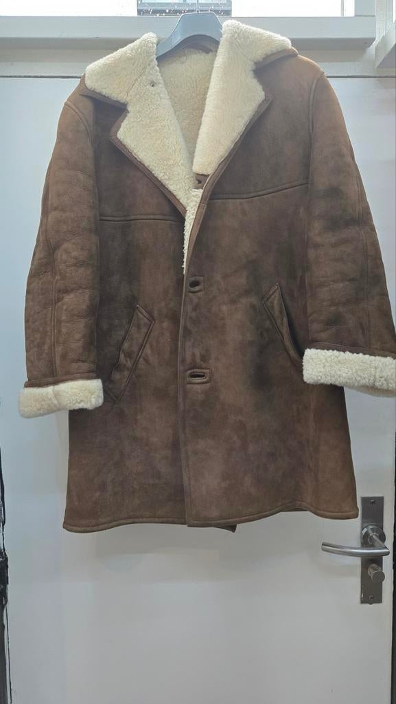 Vintage Richard Draper schapenwol jas - bruin suède - maat L, Richard Draper, Bruin, Maat 42/44 (L), Nieuw