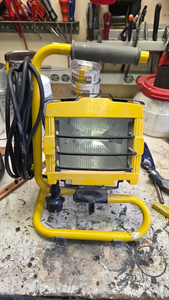 Sencys Bouwlamp Draagbaar 400W - IP54, Ophalen of Verzenden, Gebruikt, 200 tot 500 watt, Lamp met armatuur