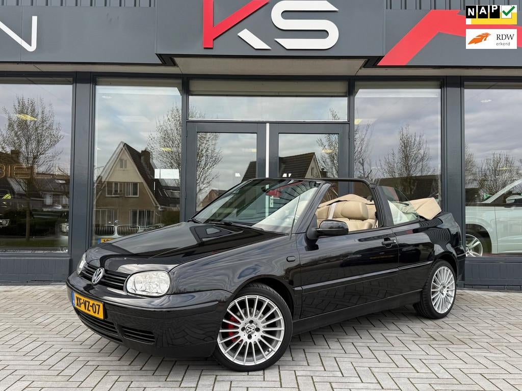 Volkswagen Golf Cabriolet 1.8 Highline Leder Nap Airco, Gebruikt, Beige, 4 cilinders, Cabriolet