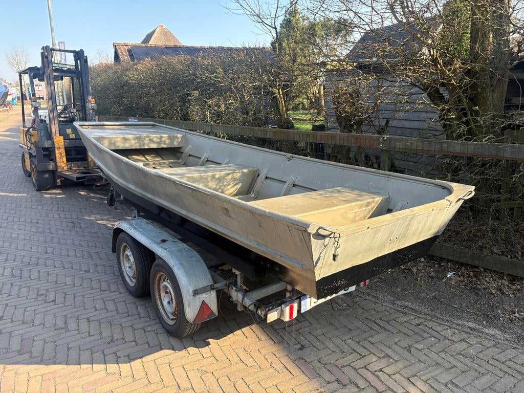 G3 1442 Aluminium Platbodem - visboot, Ophalen, Gebruikt, Aluminium, Benzine