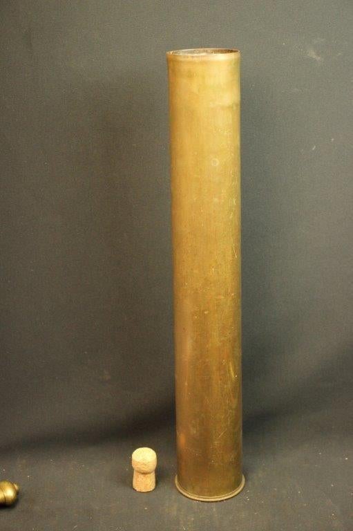 WO2 Belgische 75mm lang AA huls LEEG, Ophalen of Verzenden, Duitsland, Hulzen of Bodemvondsten