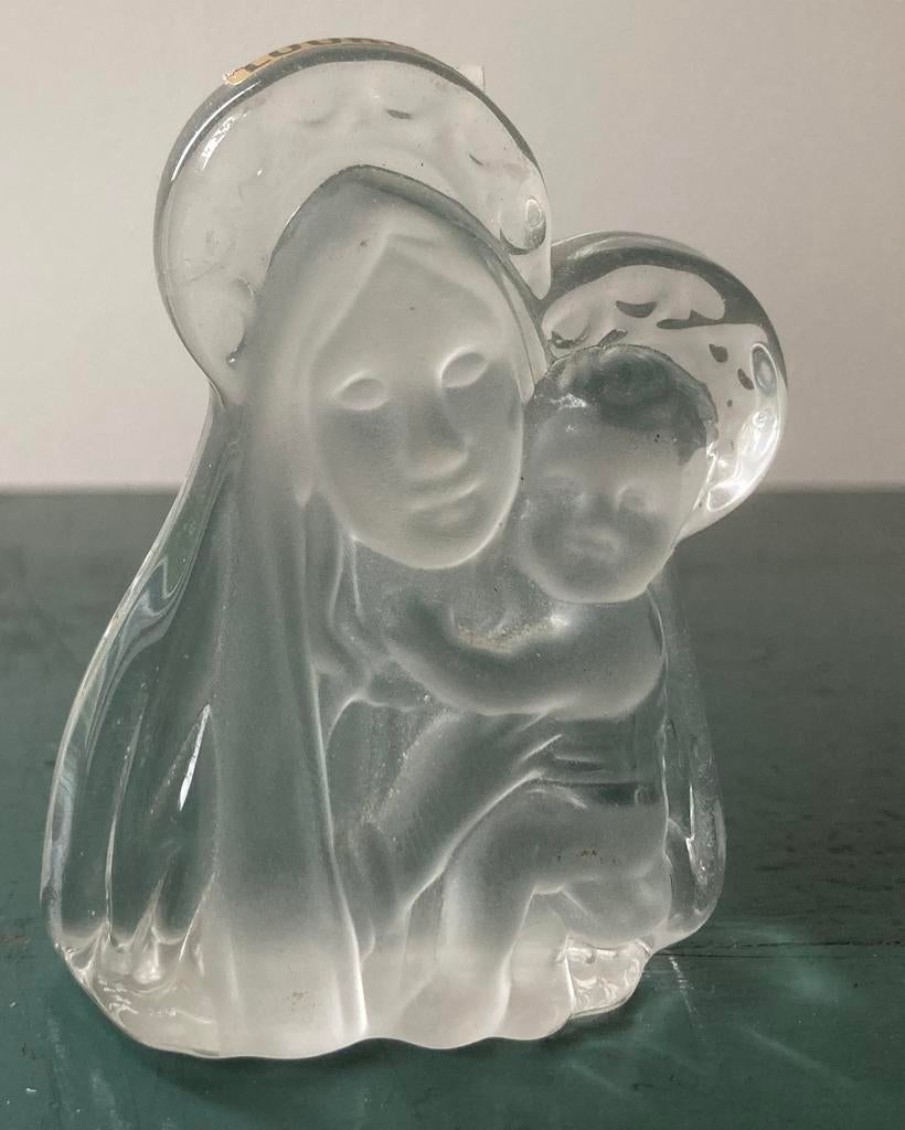 Klein glazen maria en jezus beeldje glas, Ophalen of Verzenden, Zo goed als nieuw, Beeld(je)