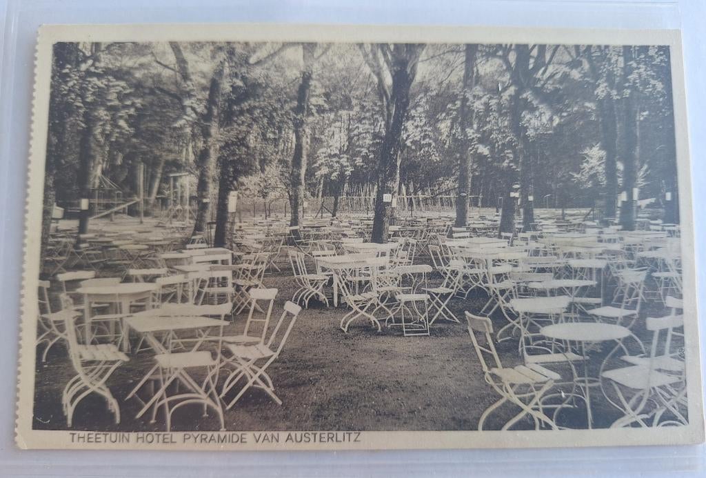 Theetuin Hotel de Pyramide van Austerlitz-Zeist-Woudenberg, Ophalen of Verzenden, 1920 tot 1940, Ongelopen, Utrecht