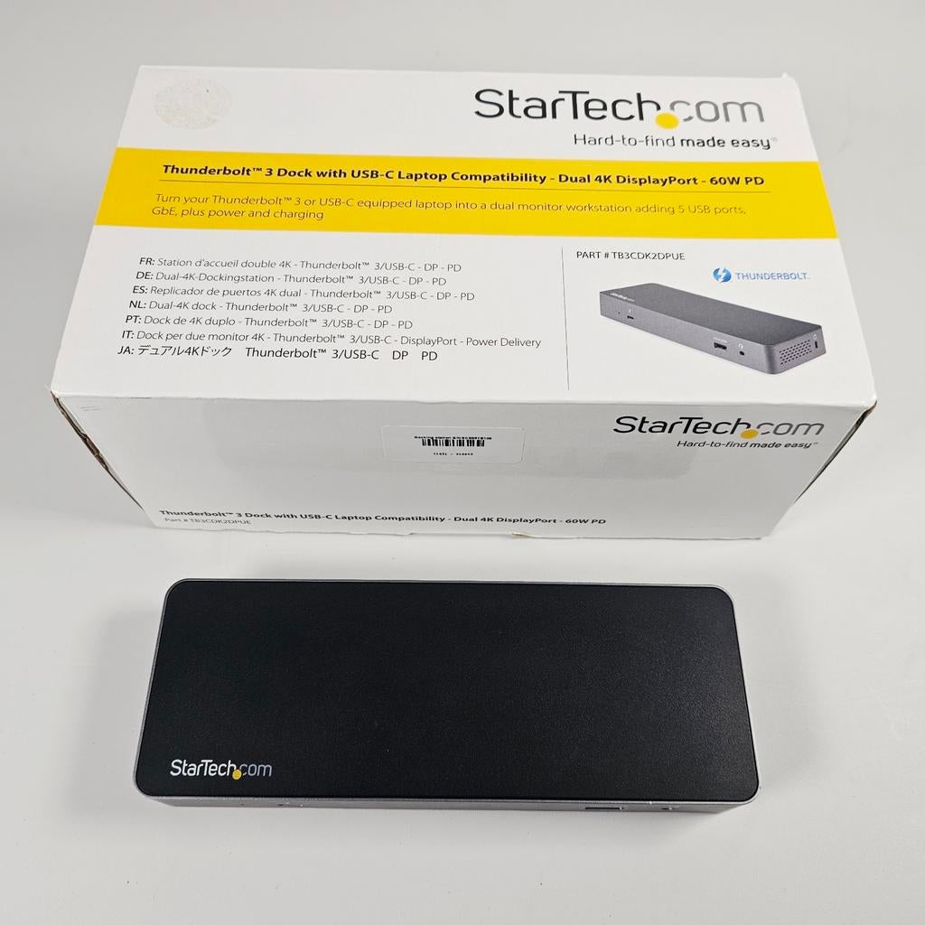 StarTech Thunderbolt 3 Dock – Dual 4K – 60W PD – A-Grade, Computers en Software, Dockingstations, Ophalen of Verzenden, Zo goed als nieuw