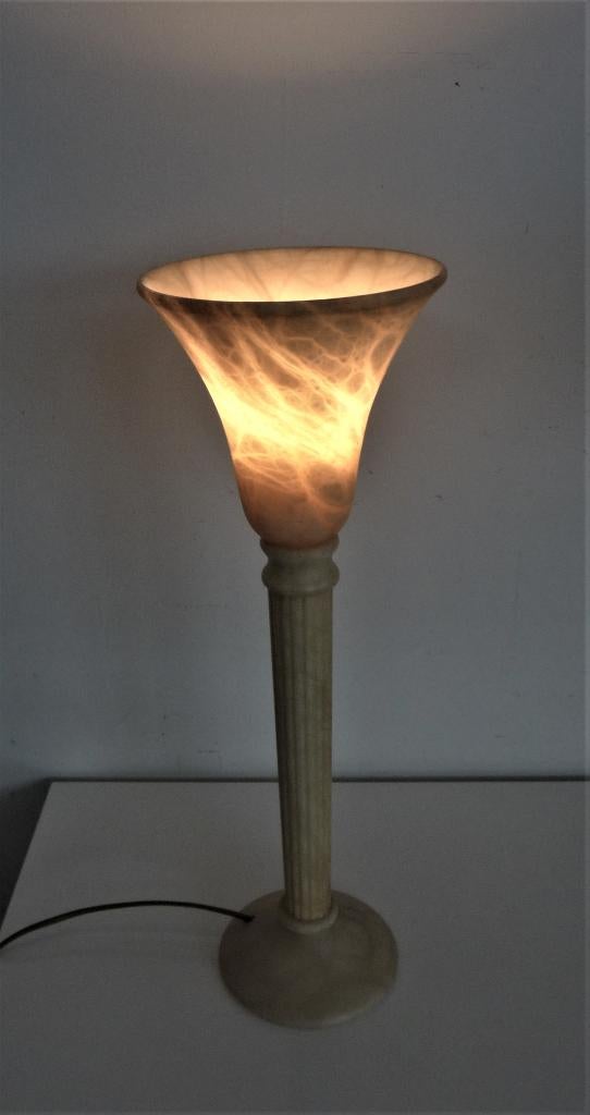 prachtige albatros pegasan tafellamp  albast, Antiek en Kunst, Ophalen of Verzenden