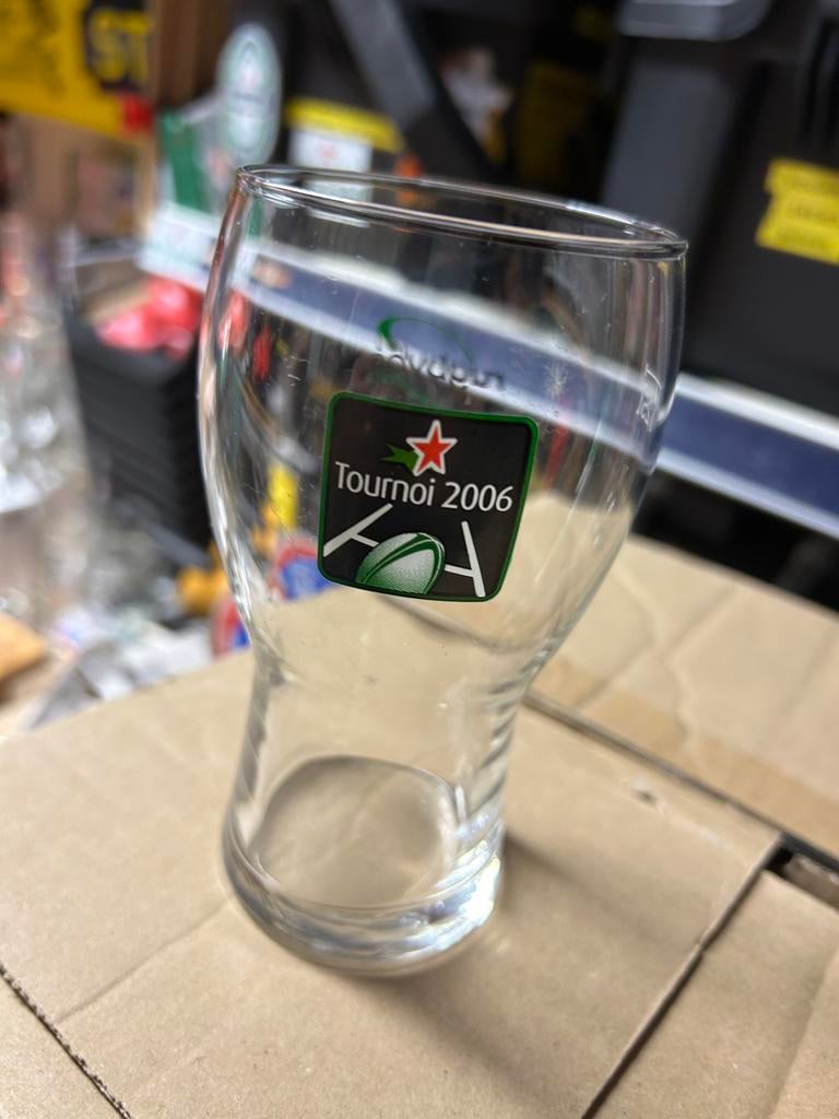 Heineken rugby toernooi dubbeldruk glas 2006, Ophalen, Zo goed als nieuw, Feyenoord, Shirt