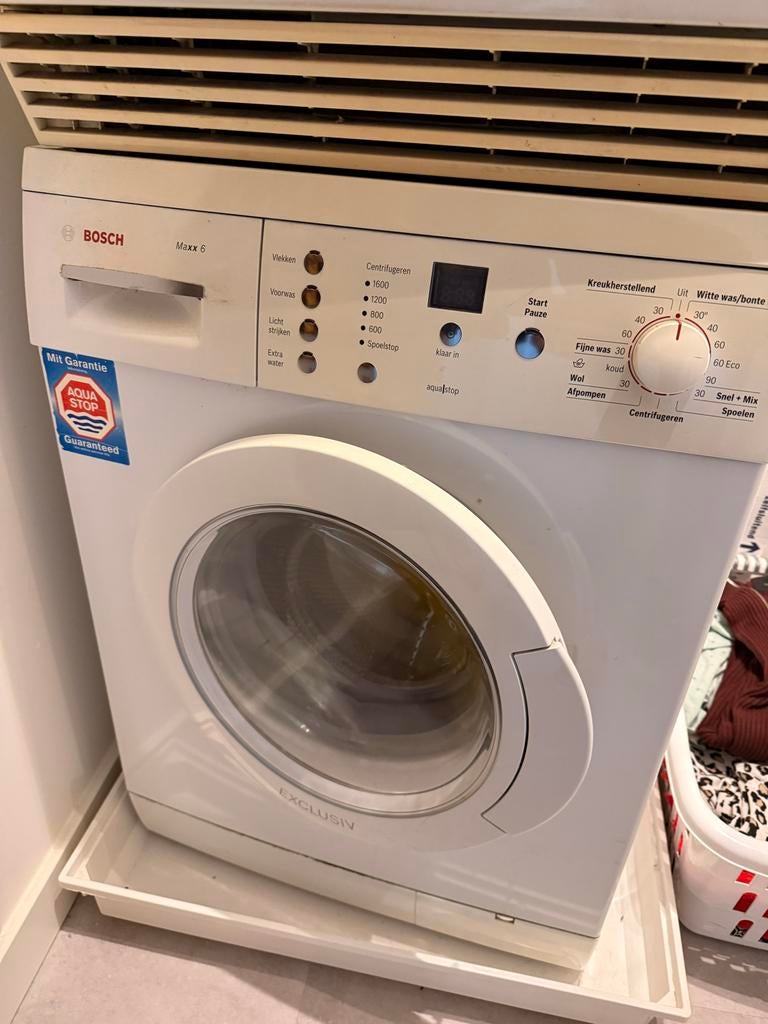 Wasmachine Bosch Maxx 6 en AEG Lavatherm droger set, 6 tot 8 kg, Ophalen, Gebruikt, 85 tot 90 cm