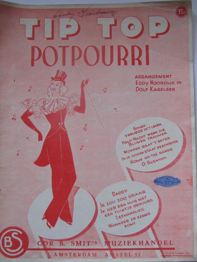 TIP TOP POTPOURRI **Oude Bladmuziek**, Muziek en Instrumenten, Ophalen of Verzenden, Gebruikt, Artiest of Componist, Overige genres
