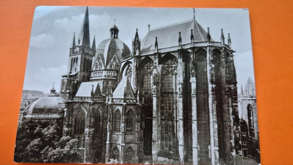 Zwart wit foto (kaart) Dom van Aken Aachen, Ophalen of Verzenden, Ongelopen, Duitsland