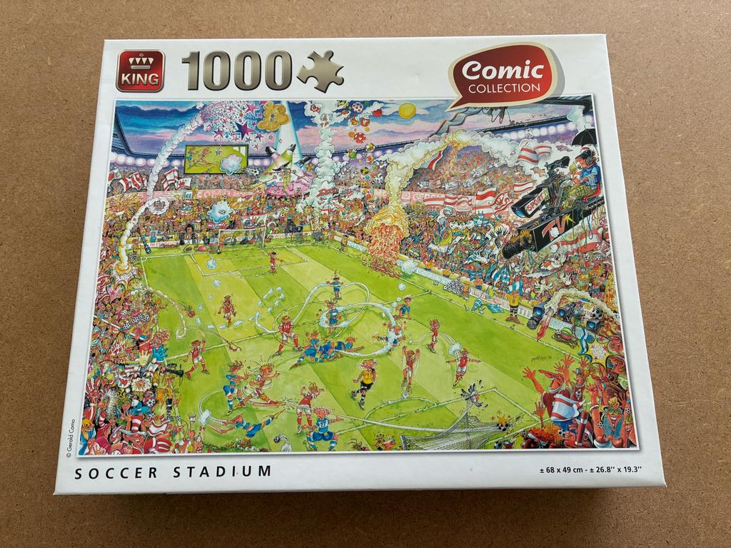 King puzzel, 1000 stukjes, Soccer stadium, Ophalen of Verzenden, 500 t/m 1500 stukjes, Zo goed als nieuw