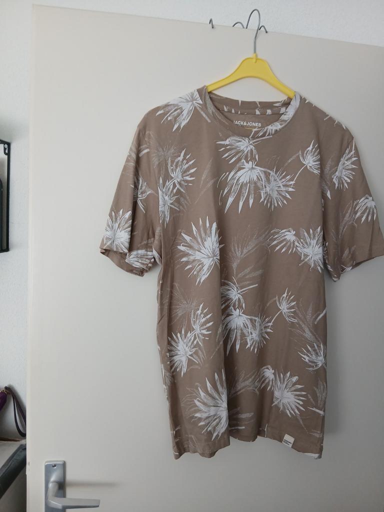 Mooi Jack & Jones T-shirt met print, maat XL, Kleding | Heren, T-shirts, Beige, Maat 56/58 (XL), Ophalen of Verzenden, Gedragen