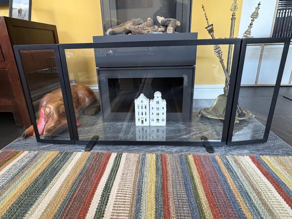 Elegant / strak Openhaard Scherm, Ophalen, Zo goed als nieuw, Vrijstaande haard, Houthaard