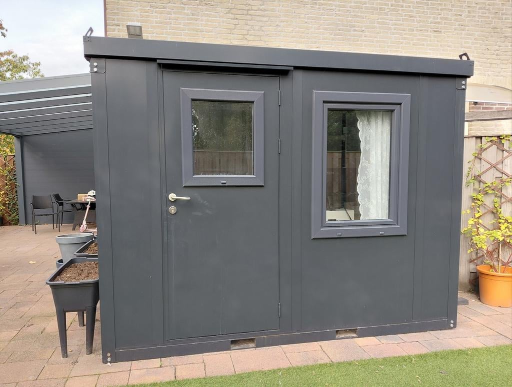 Geïsoleerde tuinunit / kantoorunit (3x2 m) met airco, Ophalen, Minder dan 250 cm, Schuur, Zonder ramen