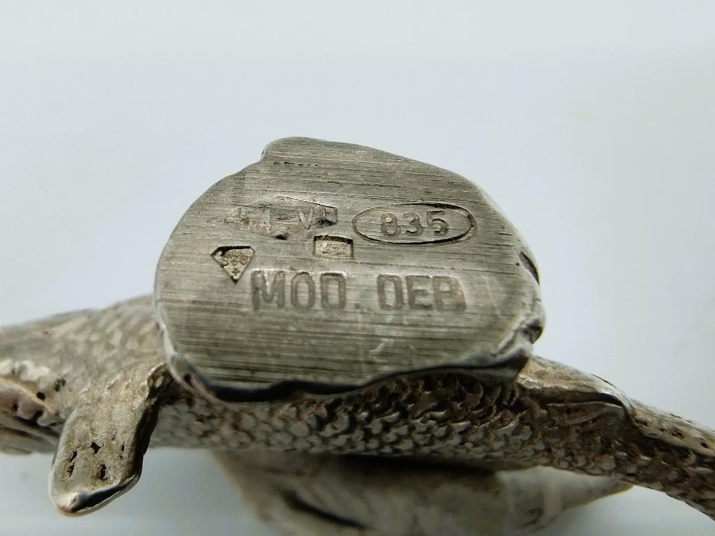 Zilveren miniatuur zalm, Menegatti Fratelli spa, Vicenza, Verzenden, Gebruikt, Dier