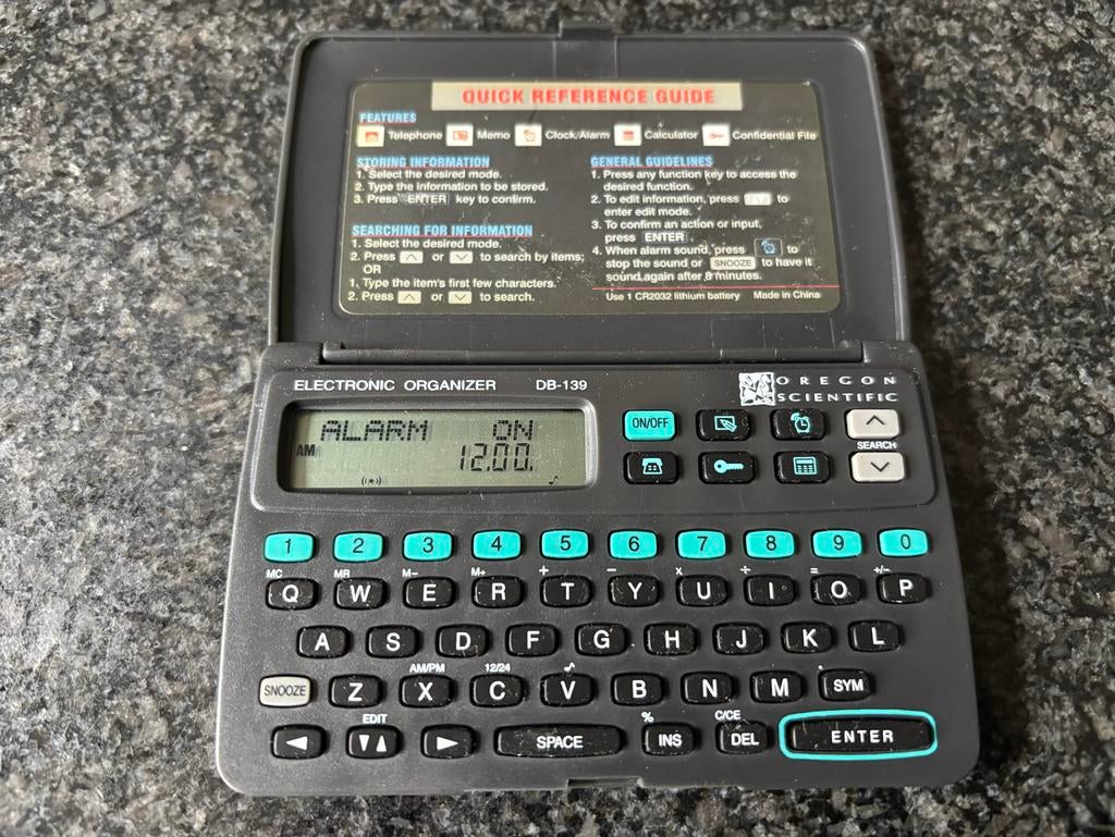 Oregon Scientific DB-139 Vintage Elektronische Organizer, Ophalen of Verzenden, Gebruikt, Overige systemen, Overige merken