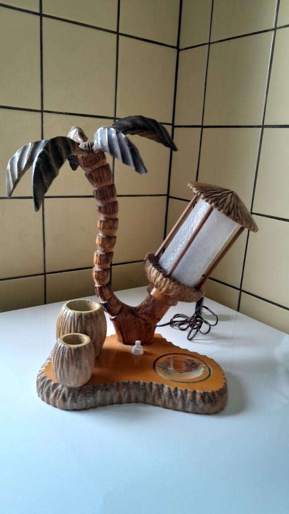 Palmboom lampje jaren 50, origineel, hawai, tropisch., Antiek en Kunst, Ophalen of Verzenden