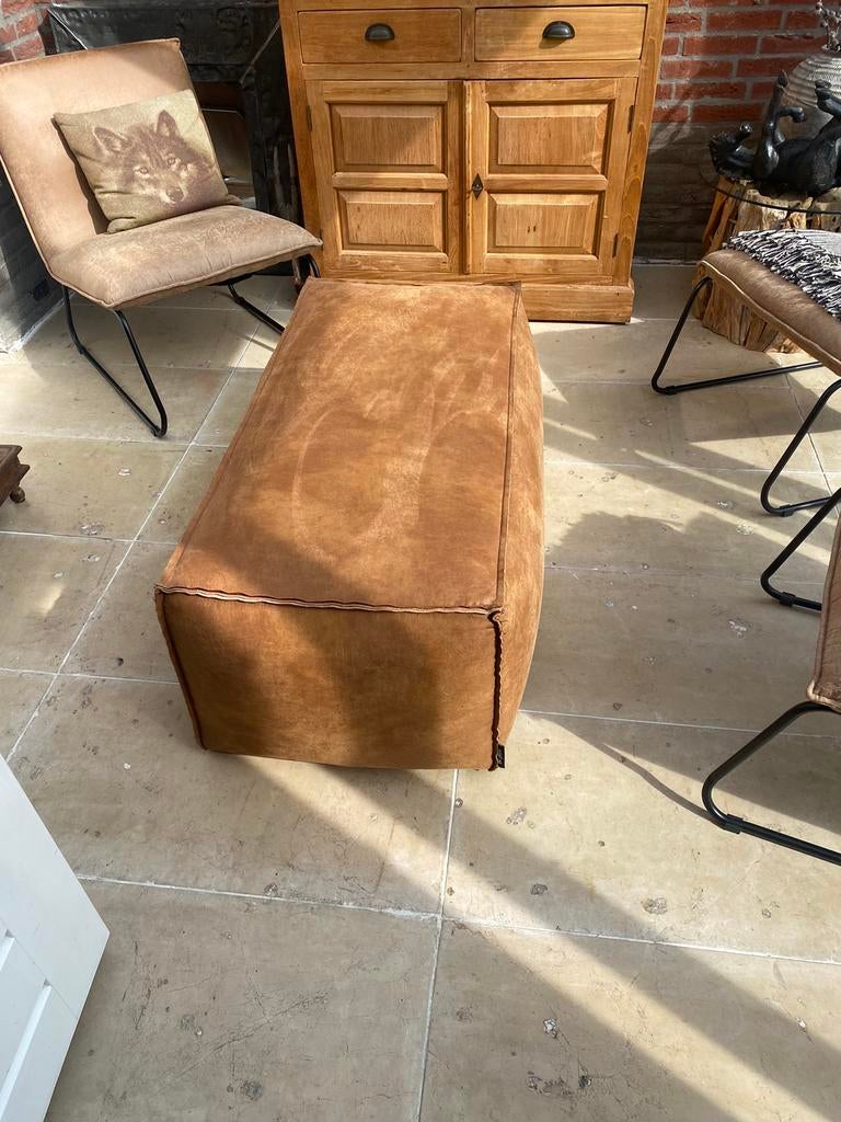 Ecolederen hocker van BePure, Ophalen, Gebruikt, Rechthoekig