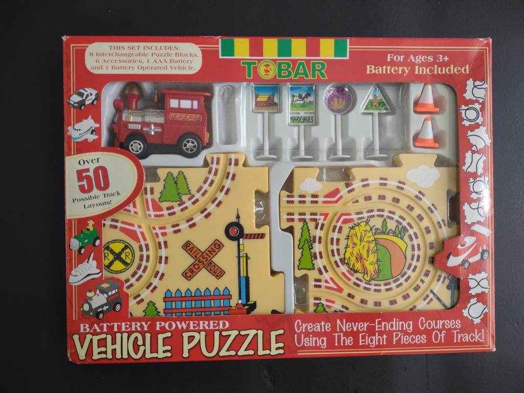 Tobar Vehicle Puzzle - Treinset, Hobby en Vrije tijd, Denksport en Puzzels, Zo goed als nieuw, Overige typen, Minder dan 500 stukjes