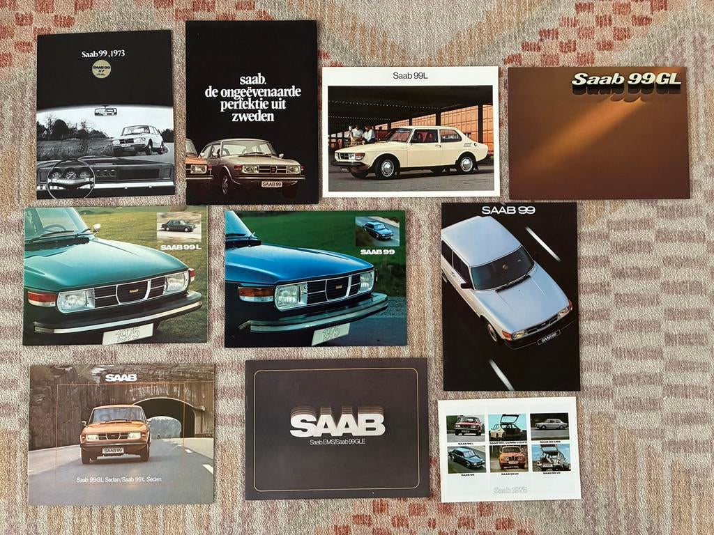 Saab 99 brochures - 10 stuks, Ophalen of Verzenden, Zo goed als nieuw, Overige merken
