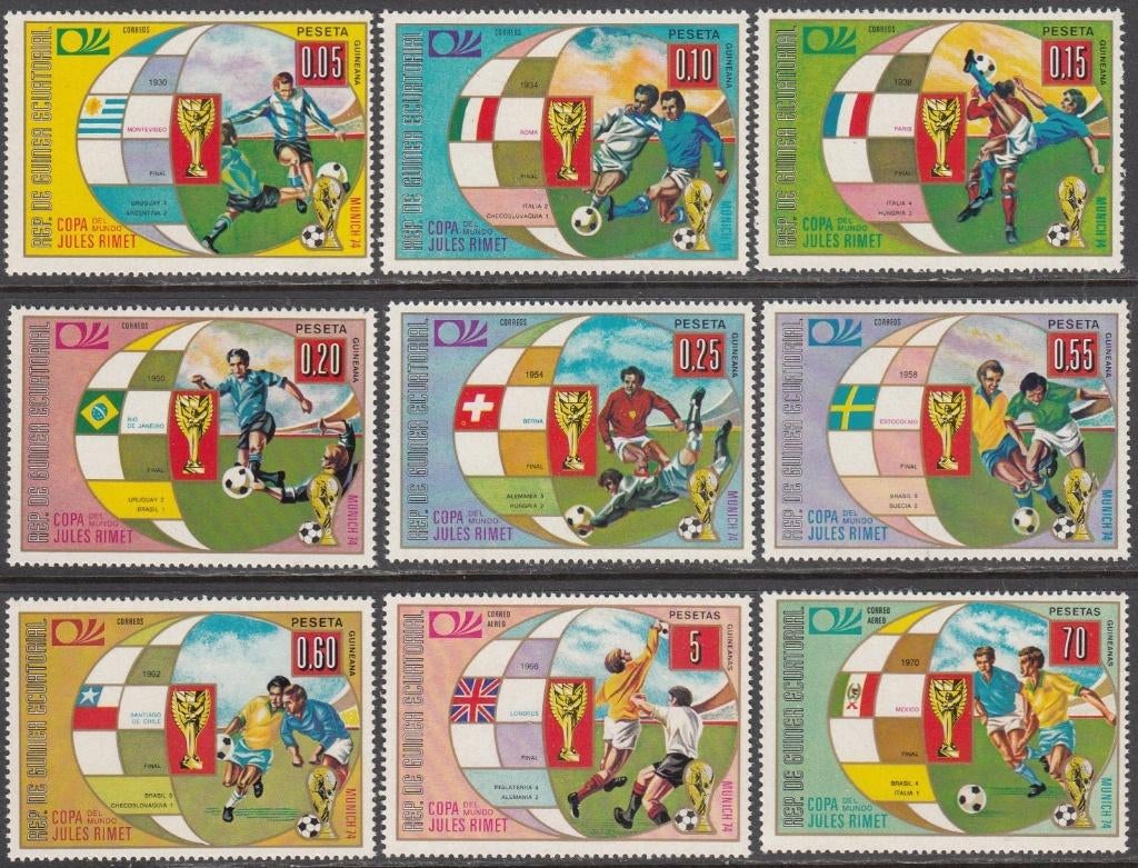 Voetbal Rep. de Guinea Ecuatorial WK 1974 Finales postfris, Ophalen of Verzenden, Postfris, Sport