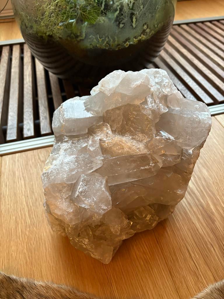 Grote bergkristal cluster  6 kg – decoratief & natuurlijk, Ophalen, Mineraal