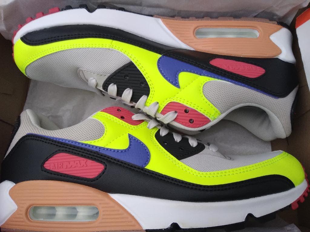 maat 43 WMNS air max 90 LT Bone/LT Ultramarine-Volt-BL Nieuw, Overige kleuren, Verzenden, Nike, Nieuw