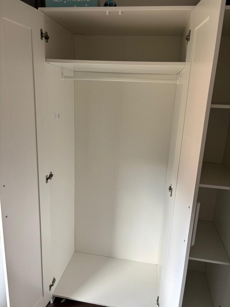 Witte IKEA BRIMNES kledingkast, Ophalen, Overige materialen, 100 tot 150 cm, Zo goed als nieuw