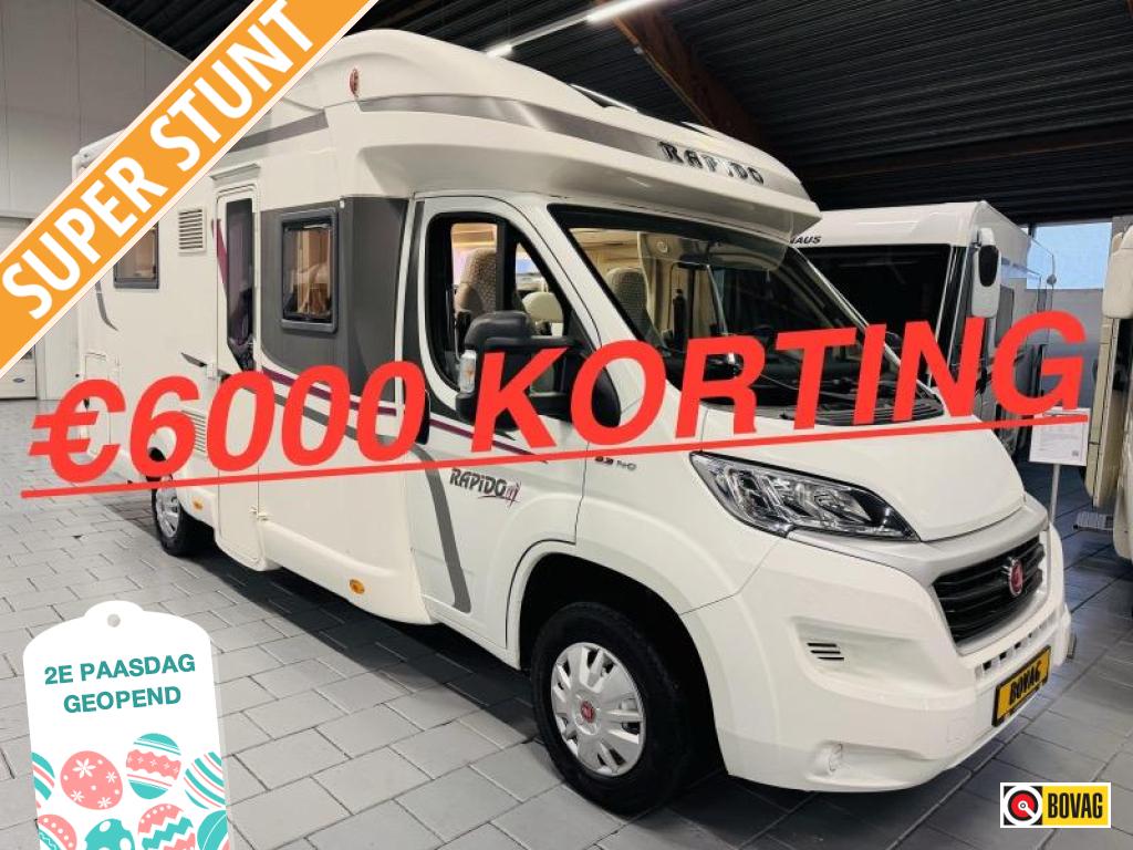 Rapido 656 F Queensbed Hefbed PAASSHOW 6000 KORTING, Caravans en Kamperen, Campers, Ringverwarming, Fiat, Bedrijf, Luifel