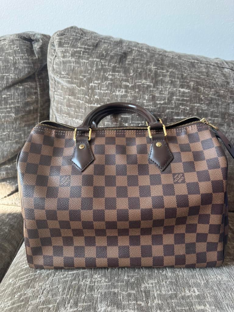 Louis Vuitton Speedy 30 – Damier Ebene – topstaat, 40 tot 60 cm, 30 cm of meer, Zwart, Minder dan 35 cm