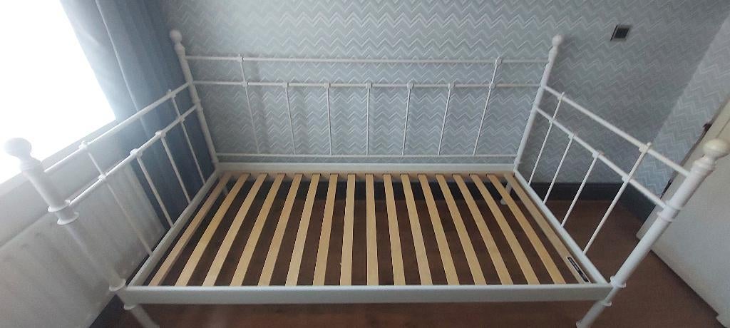1 persoons bed, Huis en Inrichting, Slaapkamer | Bedden, Ophalen, Gebruikt, 90 cm, Eenpersoons