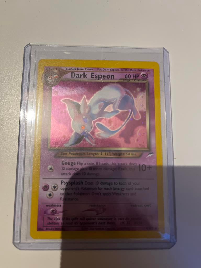 Pokémon kaart Dark Espeon 4/105 Neo Destiny Holo, Ophalen of Verzenden, Zo goed als nieuw, Losse kaart, Foil