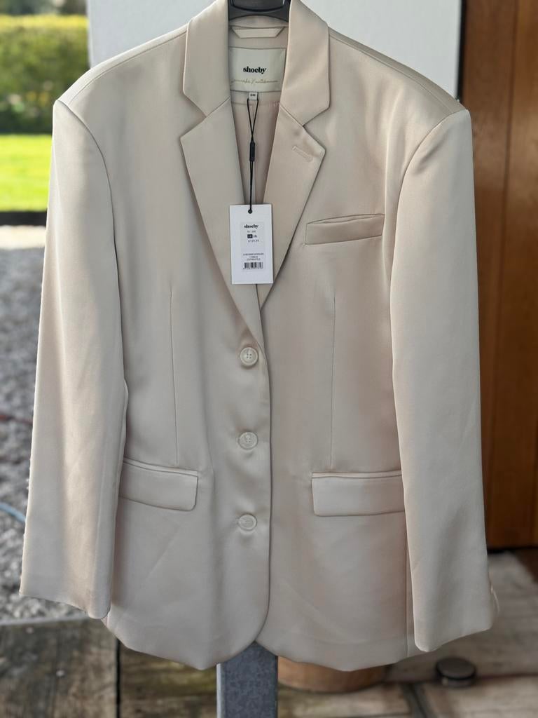 Blazer Shoeby Lonneke Nootenboom, Kleding | Dames, Maat 38/40 (M), Beige, Nieuw, Ophalen of Verzenden