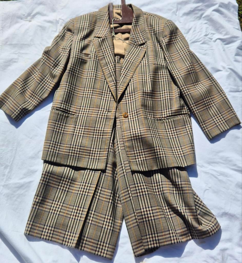 ​Prachtig Ravens Vintage Wollen Damespak(West-Germany) 42/44, Kostuum of Pak, Bruin, Maat 42/44 (L), Ophalen of Verzenden