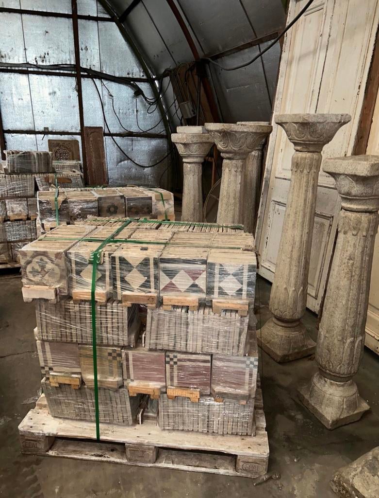 Oude antieke Franse cementtegels Jugendstil tegeltjes, Ophalen of Verzenden