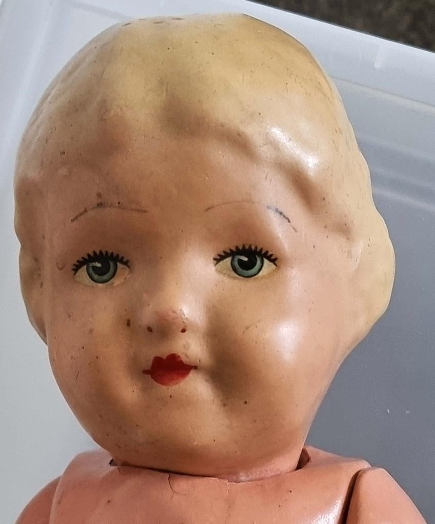 antieke pop papier mache begin 20e eeuw, Ophalen of Verzenden