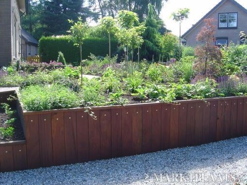 Damwand hardhout 30x185mm klasse 1, Ophalen, Planken, Nieuw, Hardhout