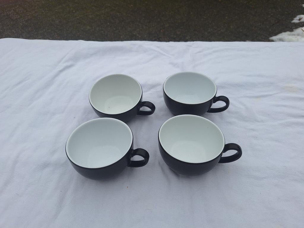 Dibbern 4 kopjes zwart, Ophalen of Verzenden