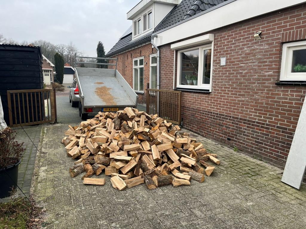 Haardhout los gestort Ovengedroogd Eiken - 25cm, Tuin en Terras, Haardhout, Minder dan 3 m³, Ophalen of Verzenden, Eikenhout, Blokken