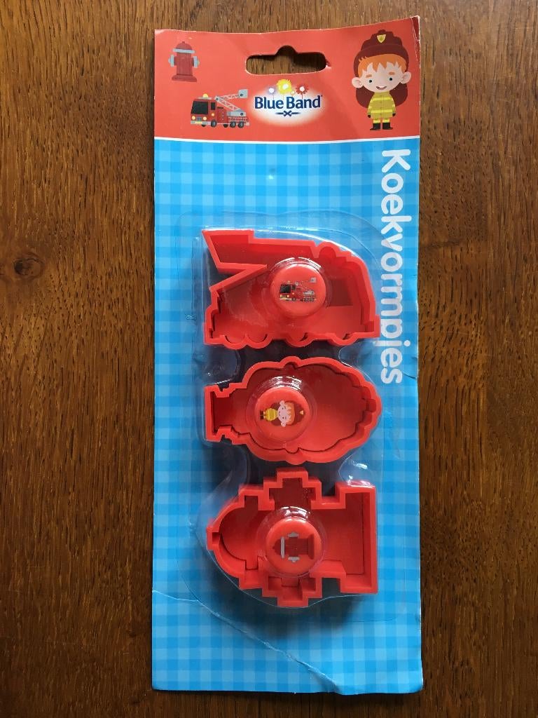 3 Koekvormpjes "Blue Band" Brandweerwagen Brandweermannen, Ophalen of Verzenden, Nieuw