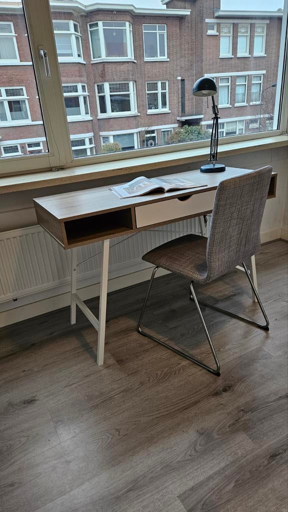 Bureau ABBETVED 48x120 licht eiken kleur/wit, Ophalen, Zo goed als nieuw