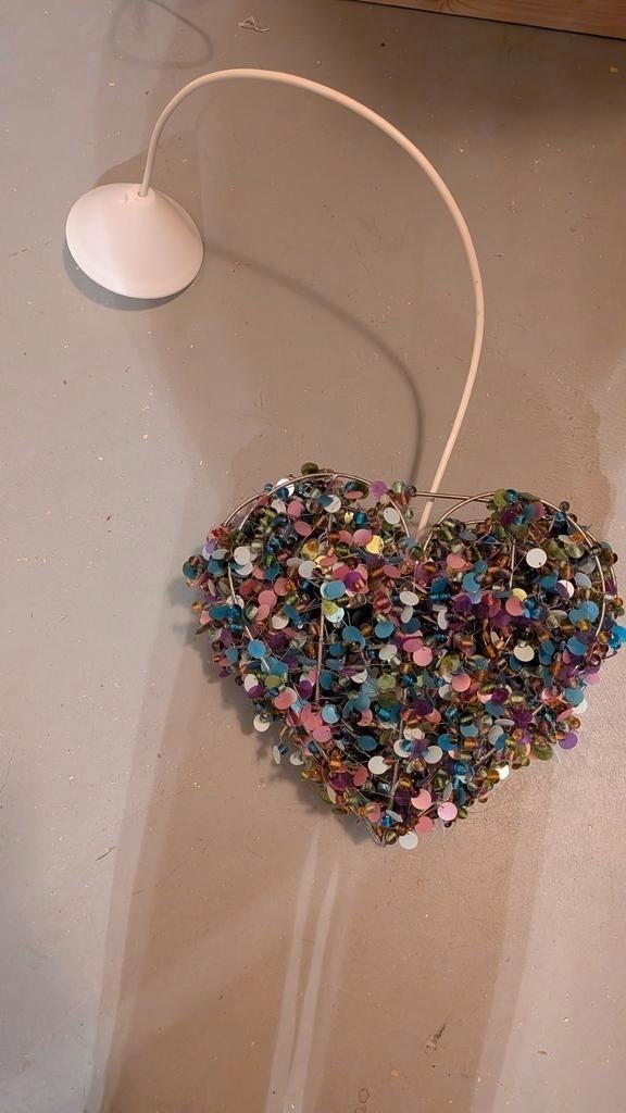 2 Daisy Mae hartvormige pailletten hanglampen, Overige materialen, Ophalen of Verzenden, Zo goed als nieuw, Minder dan 100 cm