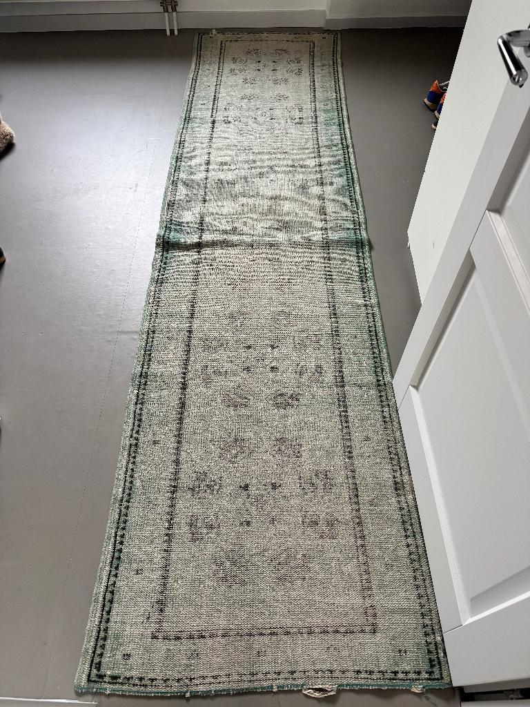 Kelim loper, Gebruikt, 200 cm of meer, Groen, Kelim