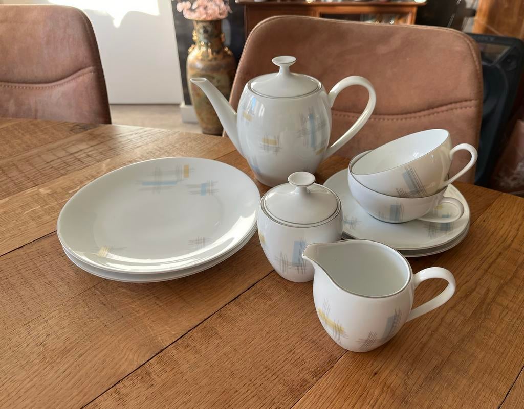 Arzberg theeservies/ontbijtservies - jaren 50 design, Ophalen of Verzenden, Zo goed als nieuw, Overige stijlen, Porselein