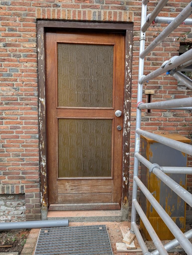 Voordeur enkel glas, Ophalen, Gebruikt, 200 tot 215 cm, Glas