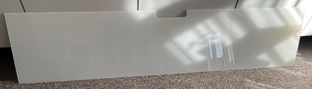 Toppaneel voor tv, glas/wit, 180x40 cm (IKEA Besta), Ophalen, Gebruikt, 150 tot 200 cm, Glas