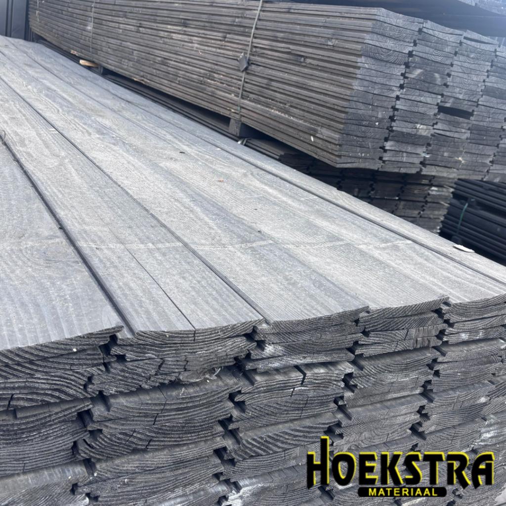 ⚫ Vuren halfhouts rabat zwart 18x170 | €19,50 p/m2! ⚫, Minder dan 25 mm, Nieuw, Plank, 300 cm of meer
