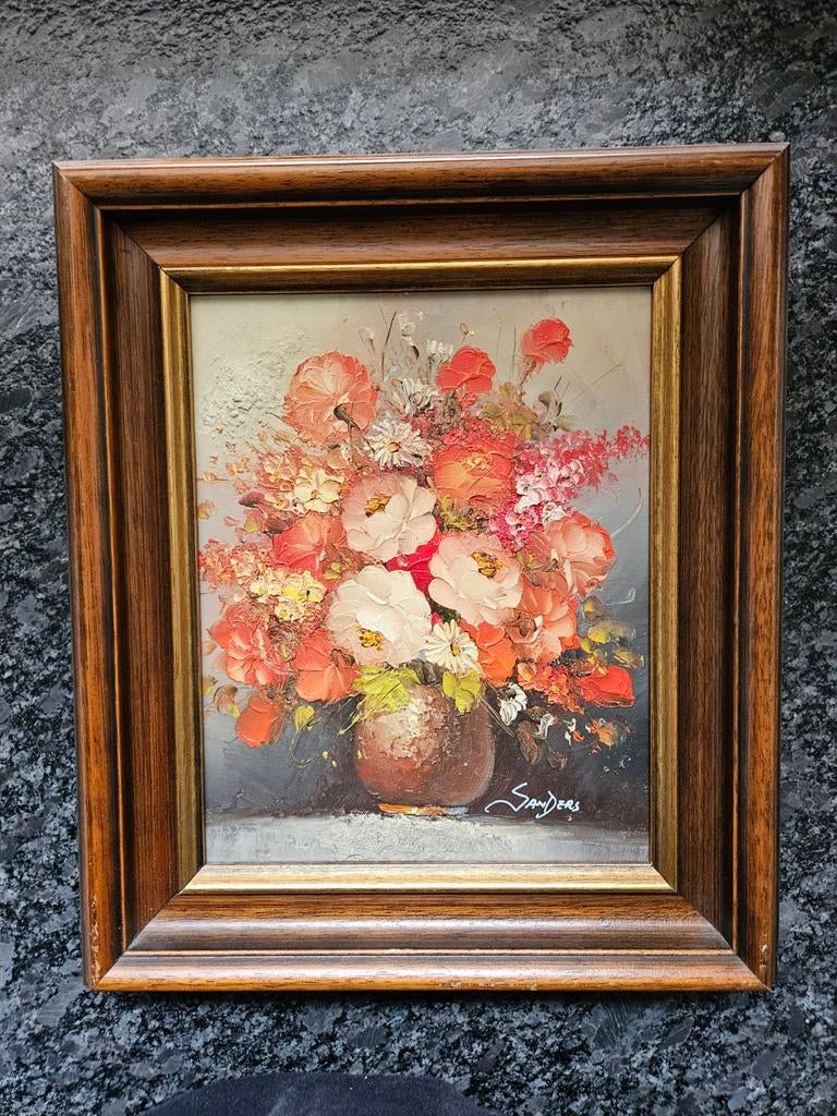 Schilderij bloemstilleven Edmund Sanders, Antiek en Kunst, Ophalen of Verzenden