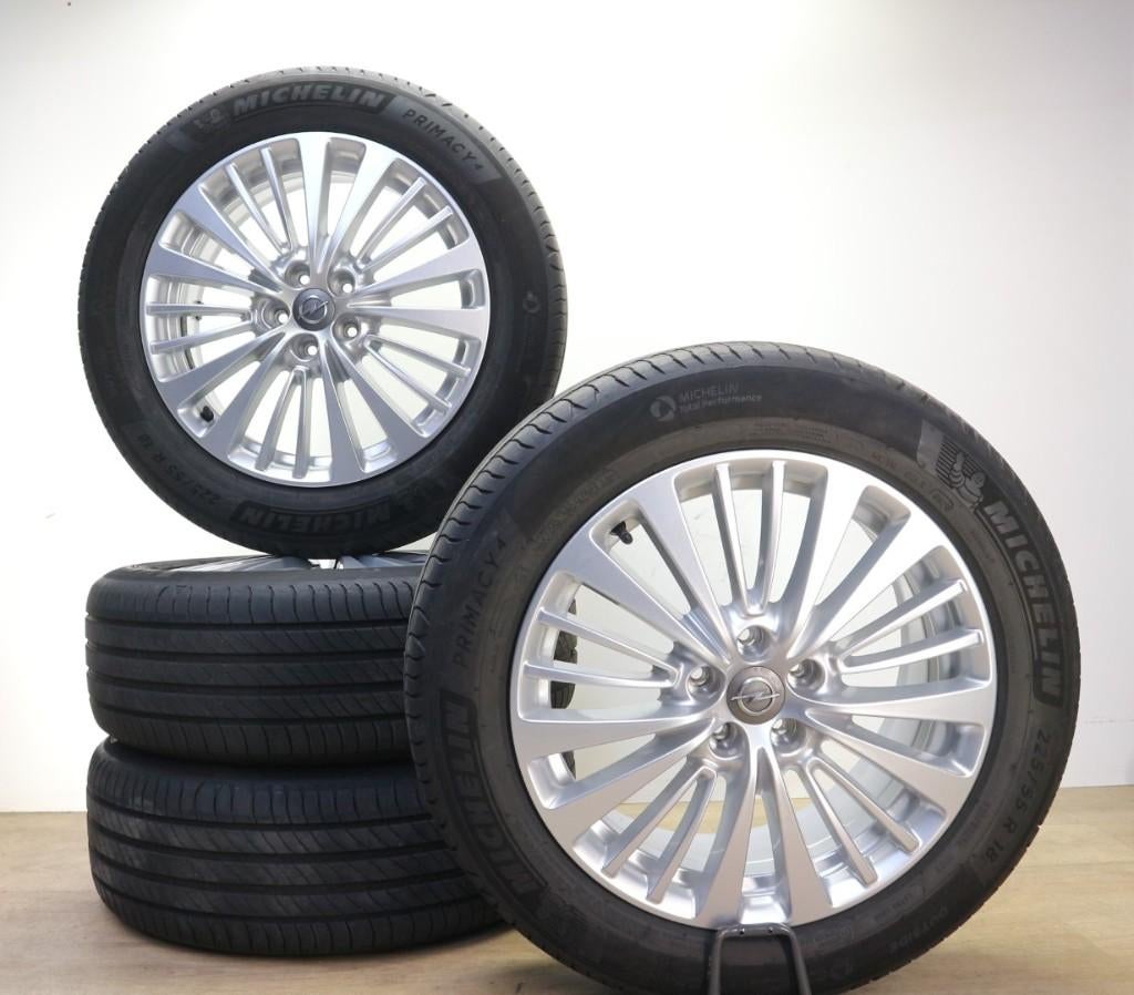 Opel Grandland velgen 18 inch + zomerbanden origineel, 18 inch, Gebruikt, Banden en Velgen, Ophalen of Verzenden